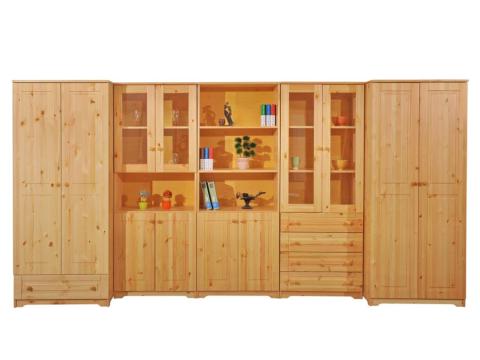 Balázs 2 ajtós nyitott üveges szekrény, Kategória:Fenyő szekrények, Szélesség:74cm Hosszúság:40cm Magasság:186cm