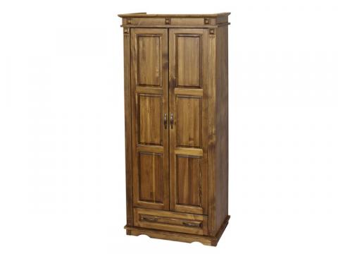 Classic 2 ajtós 1 fiókos válaszfalas antik fenyő szekrény, Kategória:Szekrények, Szélesség:55cm Hosszúság:86cm Magasság:195cm