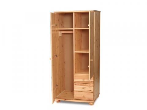 Claudia 2 ajtós, 3 fiókos nagyszekrény Claudia 2 ajtós, 3 fiókos nagyszekrény, Kategória:Fenyő szekrények, Szélesség:80cm Hosszúság:62cm Magasság:180cm