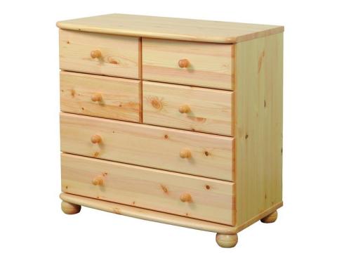 Claudia 2 nagy fiókos, 4 kis fiókos komód, Kategória:Fenyő komódok és éjjeliszekrények, Szélesség:77cm Hosszúság:80cm Magasság:45cm
