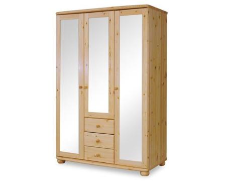 Claudia 3ajtós, 3 fiókos, telitükrös nagyszekrény, Kategória:Fenyő szekrények, Szélesség:62cm Hosszúság:120cm Magasság:180cm