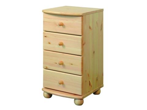 Claudia 4 fiókos, keskeny komód, Kategória:Fenyő komódok és éjjeliszekrények, Szélesség:40cm Hosszúság:45cm Magasság:77cm