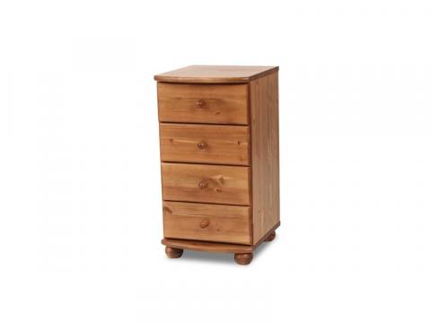 Claudia 4 fiókos, keskeny komód Claudia 4 fiókos, keskeny komód, Kategória:Fenyő komódok és éjjeliszekrények, Szélesség:40cm Hosszúság:45cm Magasság:77cm