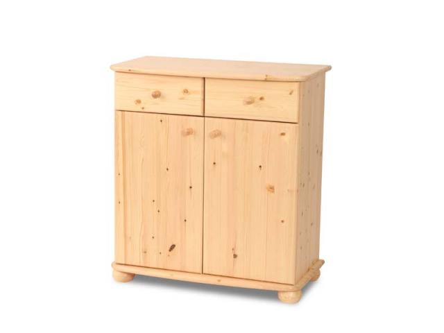 Anikó 2 kis fiókos, 2 ajtós komód Anikó 2 kis fiókos, 2 ajtós komód, Kategória:Fenyő komódok és éjjeliszekrények, Szélesség:85cm Hosszúság:45cm Magasság:93cm