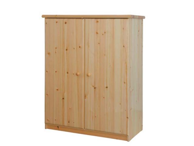 Csanád 2 ajtó akasztós magas széles natúr fenyő komód, Kategória:Fenyő komódok és éjjeliszekrények, Szélesség:102cm Hosszúság:49cm Magasság:128cm